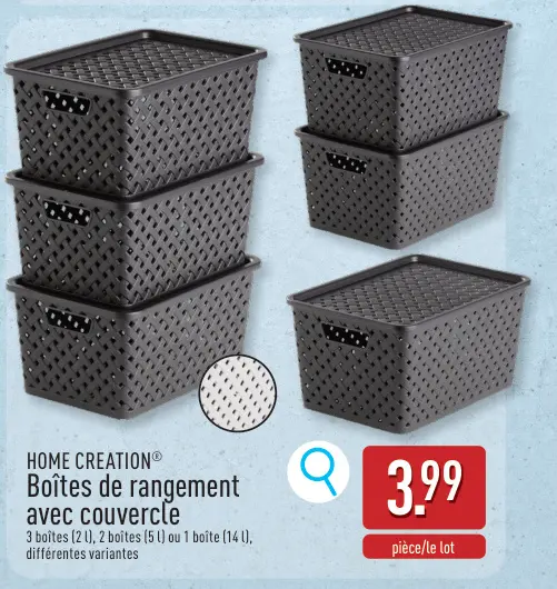 Offre: Boîtes de rangement avec couvercle