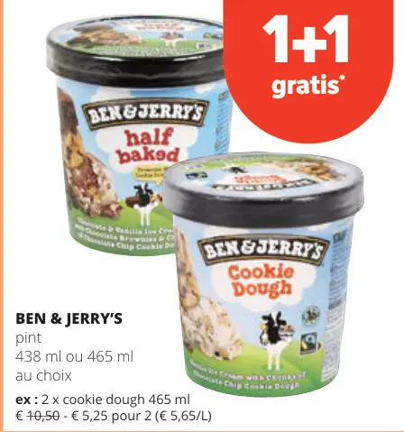 Offre: Ben & Jerry's Half Baked / Cookie Dough