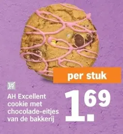 Aanbieding: AH Excellent cookie met chocolade-eitjes van de bakkerij