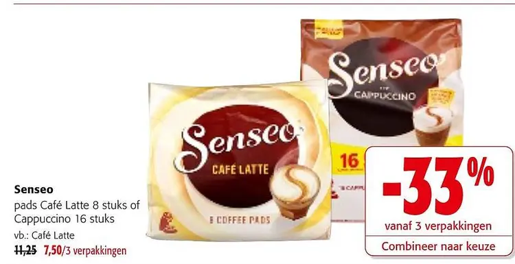 Promotie: pads Café Latte of Cappuccino