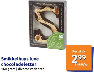 Aanbieding: Smikkelhuys luxe chocoladeletter