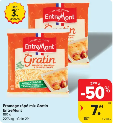 Offre: Fromage râpé mix Gratin