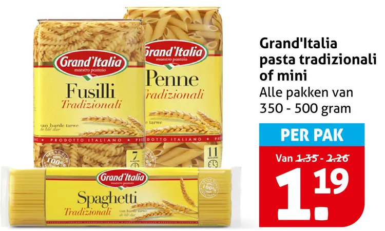 Aanbieding: Pasta tradizionali of mini