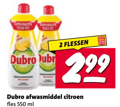Aanbieding: Dubro afwasmiddel citroen