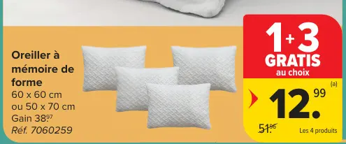 Offre: Oreiller à mémoire de forme