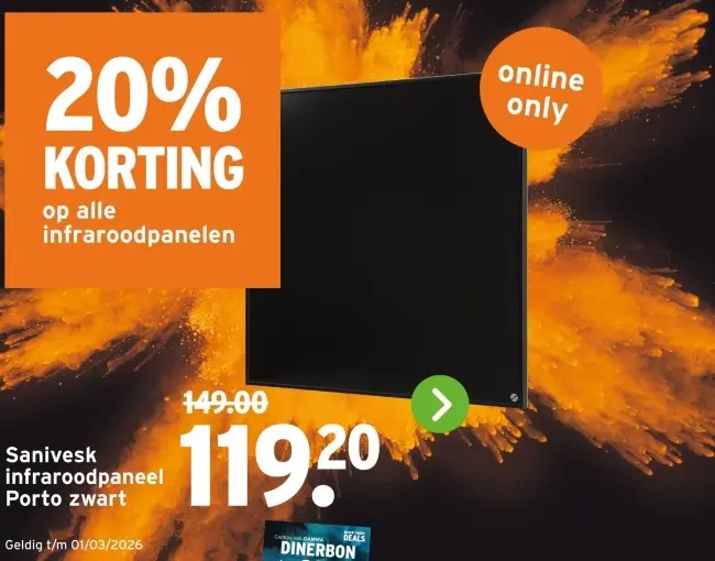 Aanbieding: infraroodpaneel Porto zwart