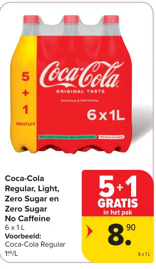 Promotie: Coca-Cola Regular, Light, Zero Sugar en Zero