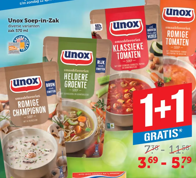 Aanbieding: Unox Soep-in-Zak