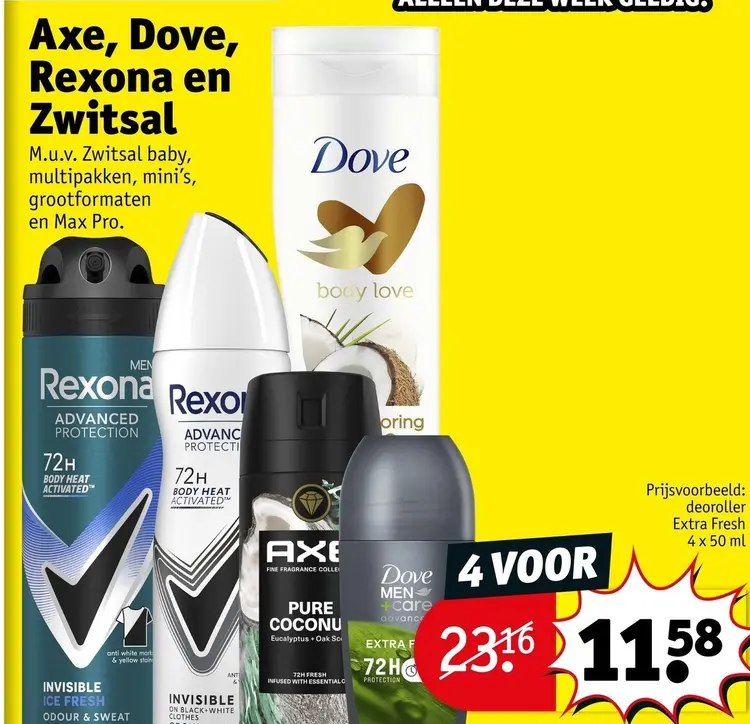 Aanbieding: Axe, Dove, Rexona en Zwitsal