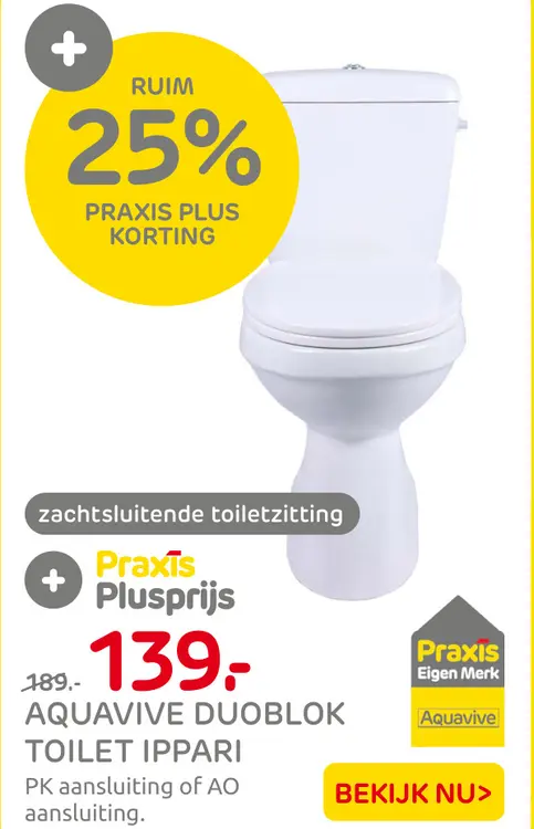 Aanbieding: Aquavive duoblok toilet ippari