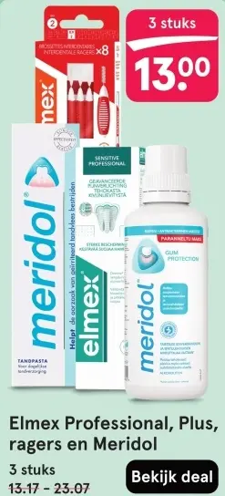 Aanbieding: Elmex Professional, Plus, ragers en Meridol