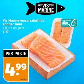 Aanbieding: Vis Marine verse zalmfilet zonder huid