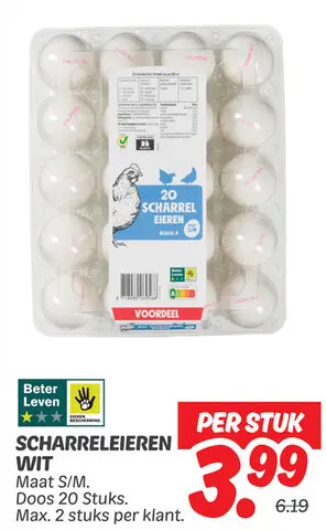Scharreleieren wit