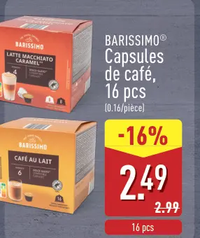 Offre: BARISSIMO Capsules de café
