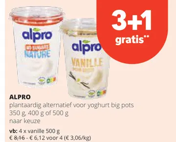 Aanbieding: ALPRO plantaardig alternatief voor yoghurt big pots