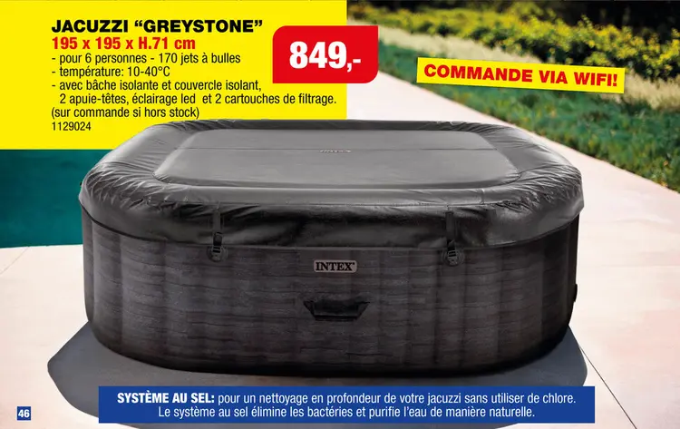 Offre: Intex Greystone spa gonflable 6 personnes