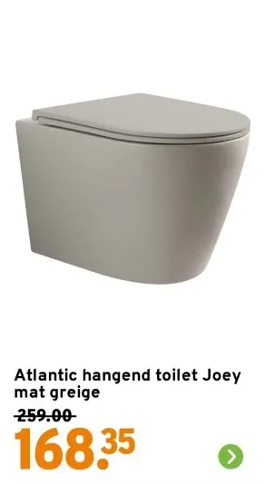 Aanbieding: hangend toilet Joey mat greige