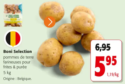 Offre: Boni Selection pommes de terre farineuses pou