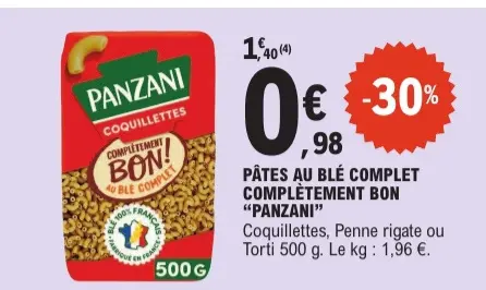 Offre: Pâtes au blé complet complètement bon