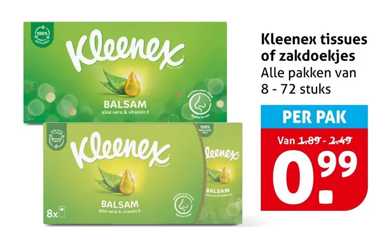 Aanbieding: tissues of zakdoekjes