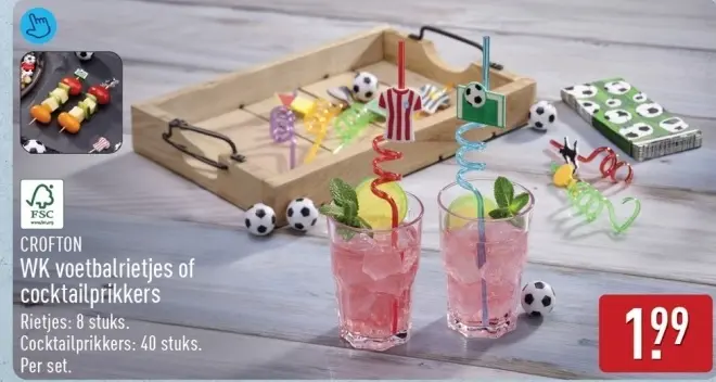 Aanbieding: WK voetbalrietjes of cocktailprikkers