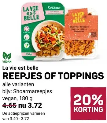 Aanbieding: La vie est belle Reepjes of toppings
