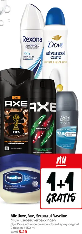 Aanbieding: Dove, Axe, Rexona of Vaseline