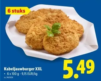 Promotie: Kabeljauwburger XXL
