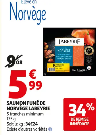 Aanbieding: Saumon fumé de norvège