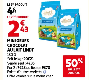 Offre: Mini oeufs chocolat au lait