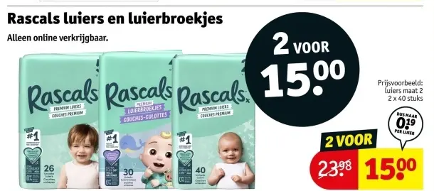 Aanbieding: Rascals luiers en luierbroekjes
