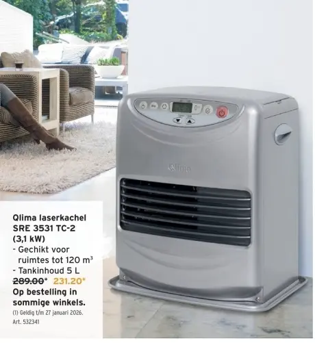 Aanbieding: Qlima laserkachel SRE 3531 TC-2