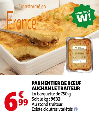 Promotie: Parmentier de bœuf