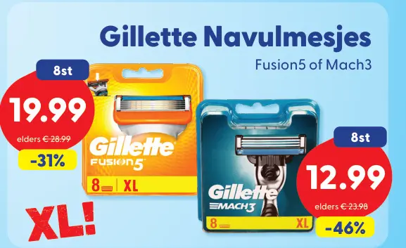 Aanbieding: Gillette Navulmesjes