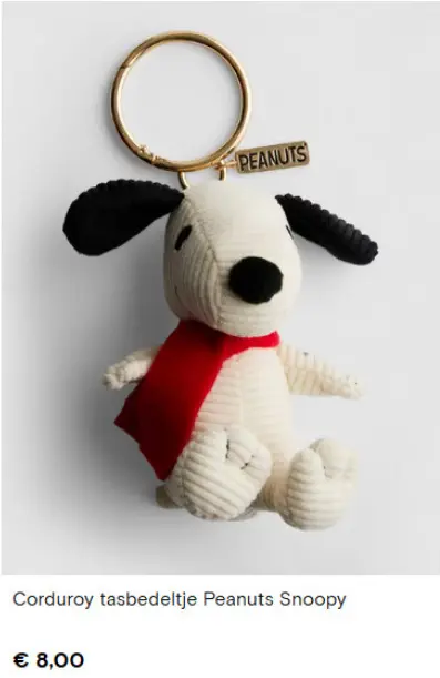 Aanbieding: Peanuts & Snoopy Corduroy tasbedeltje Peanuts Snoopy