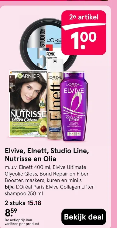 Aanbieding: Elvive, Elnett, Studio Line, Nutrisse en Olia