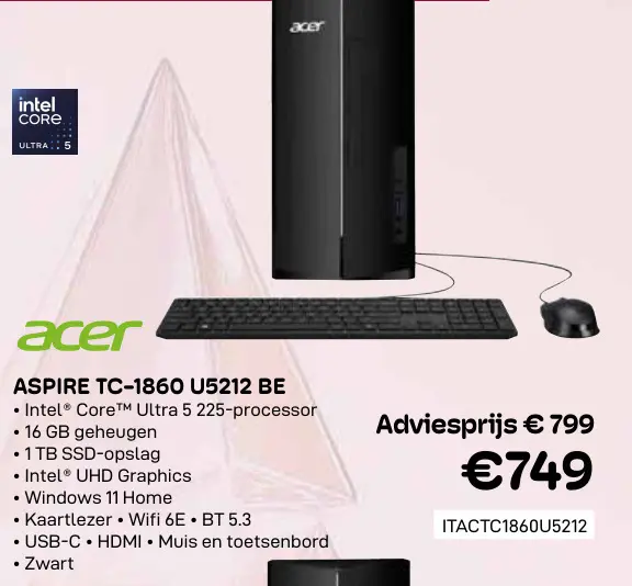 Promotie: Acer aspire tc-1860 u5212 be
