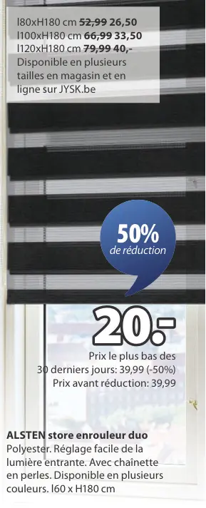 Offre: ALSTEN store enrouleur duo