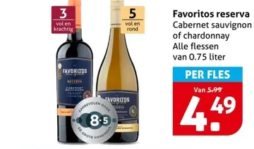 Aanbieding: Favoritos reserva Cabernet sauvignon of chardonnay 