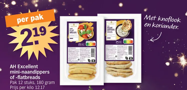 Promotie: AH Excellent mini-naandippers of -flatbreads