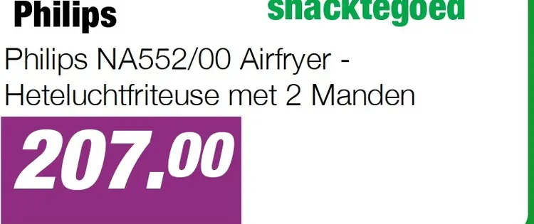 Aanbieding: Philips NA552/00 Airfryer - Heteluchtfriteuse met 2 Manden