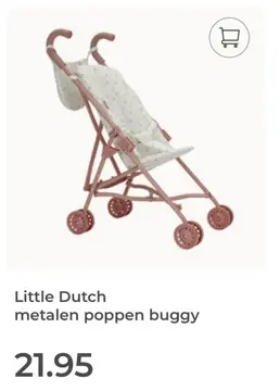 Aanbieding: Little Dutch metalen poppen buggy