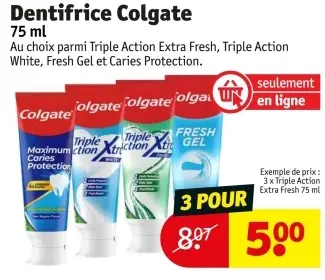 Offre: Dentifrice Colgate