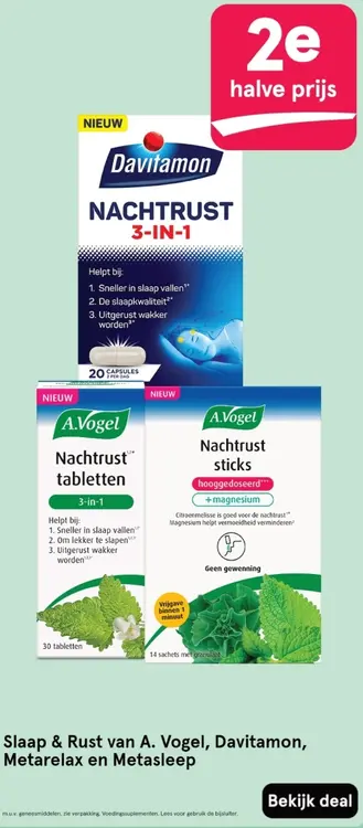 Aanbieding: Slaap & Rust van A. Vogel, Davitamon, Metarelax en Metasleep