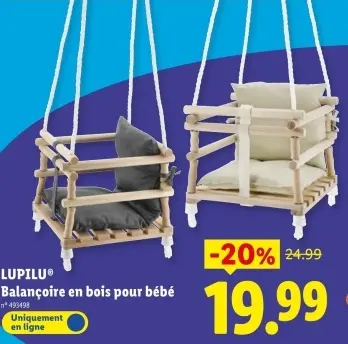 Offre: Balançoire en bois pour bébé