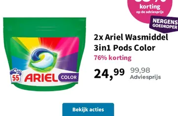 Aanbieding: 2x Ariel Wasmiddel 3in1 Pods Color