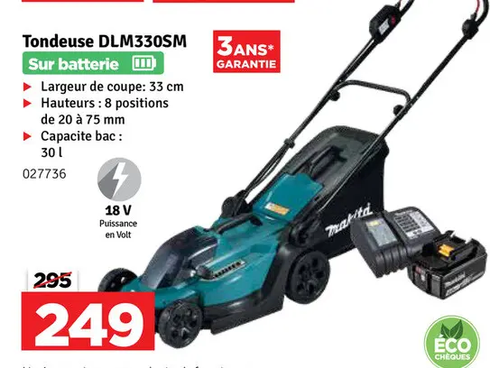 Offre: Tondeuse DLM330SM