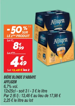 Offre: Bière blonde d'abbaye