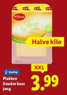 Aanbieding: Plakken Goudse kaas jong