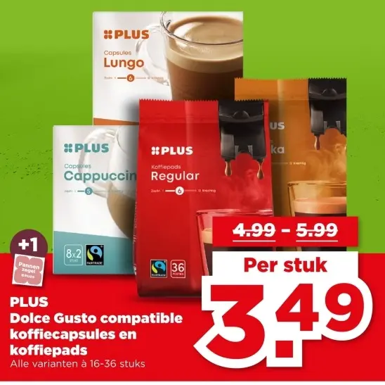Aanbieding: Dolce Gusto compatible koffiecapsules en koffiepads